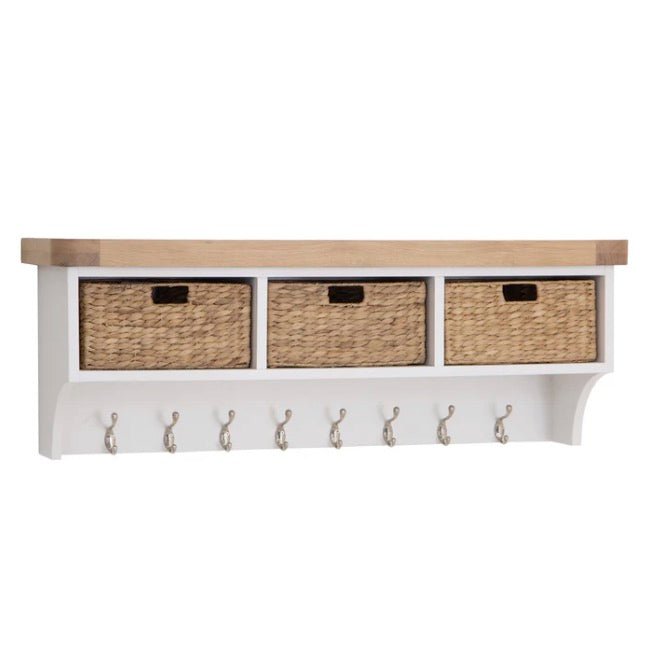 Clanfield White Large Hall Bench Top3 - Duck Barn Interiors