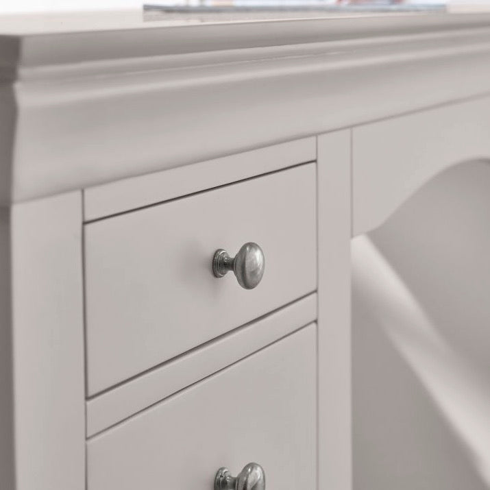 Clermont Light Grey Dressing Table2 - Duck Barn Interiors