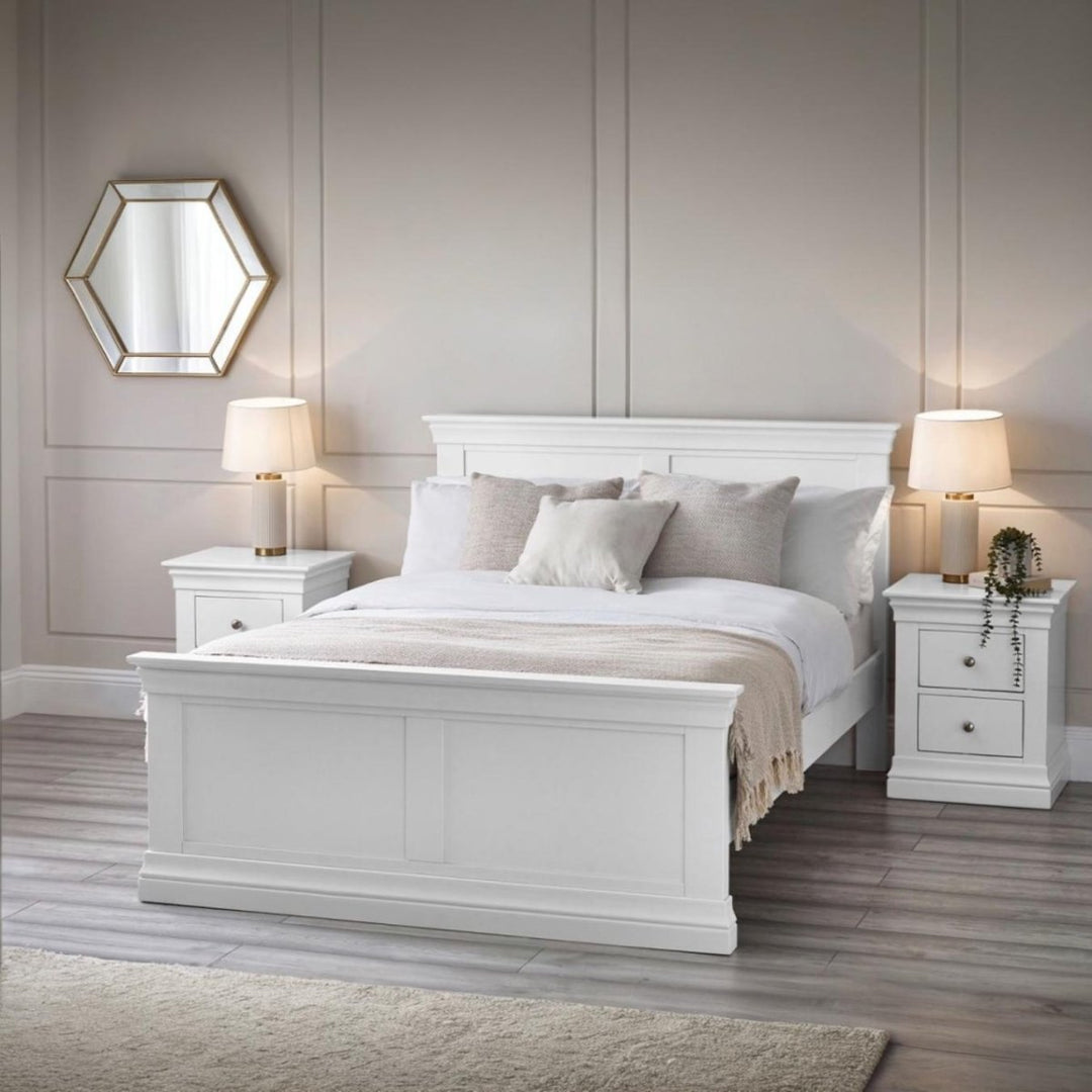 Clermont White 5ft King Size Bed Frame - Duck Barn Interiors