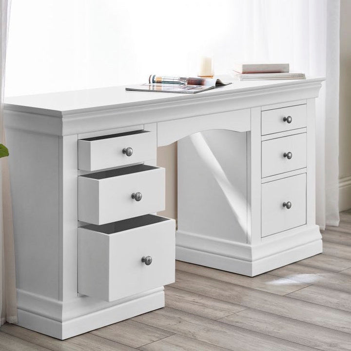 Clermont White Dressing Table1 - Duck Barn Interiors