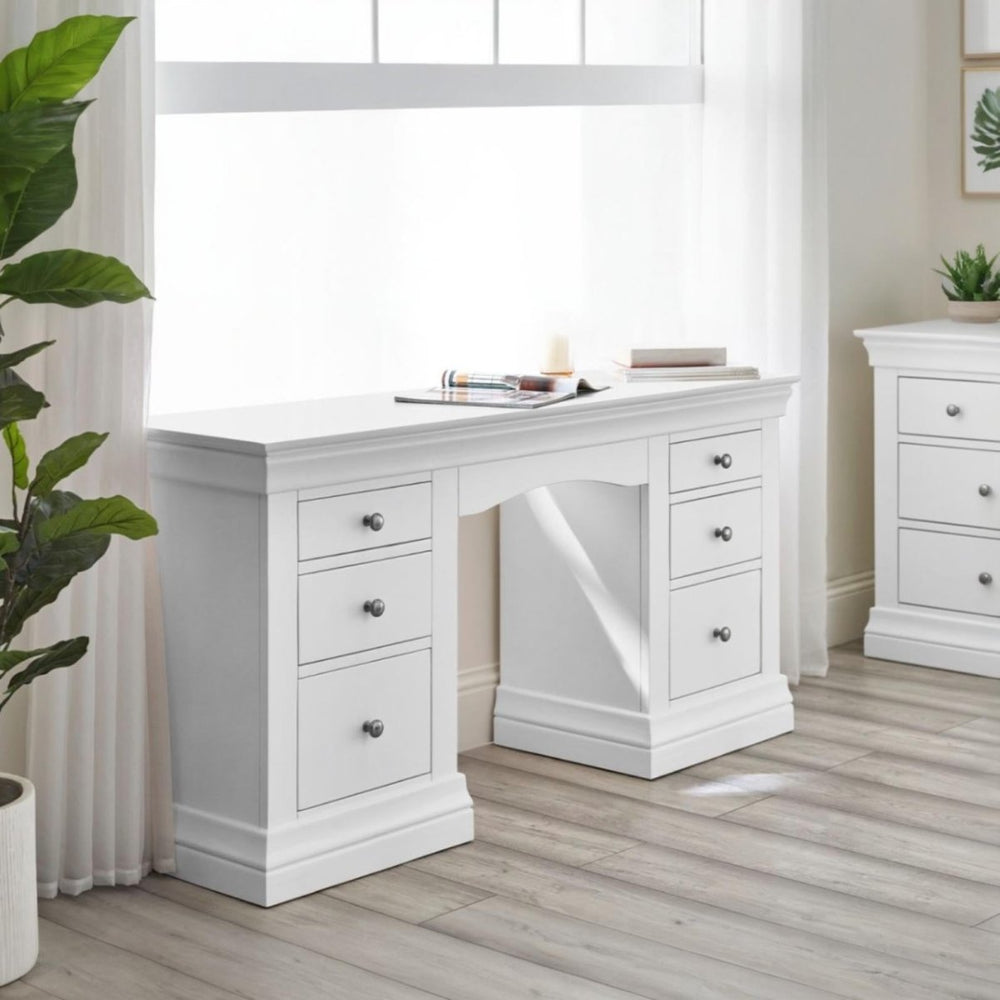 Clermont White Dressing Table - Duck Barn Interiors
