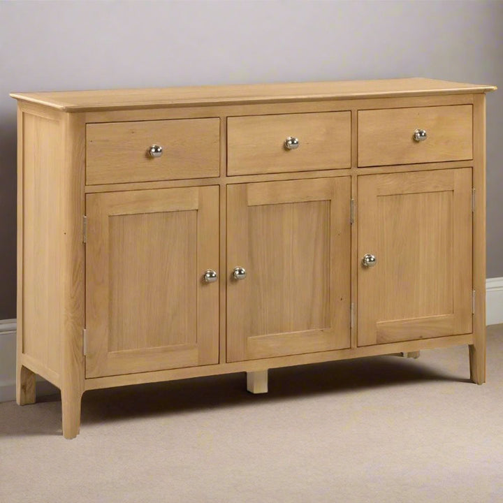 Cotswold Oak 3 Drawer 3 Door Sideboard - Duck Barn Interiors