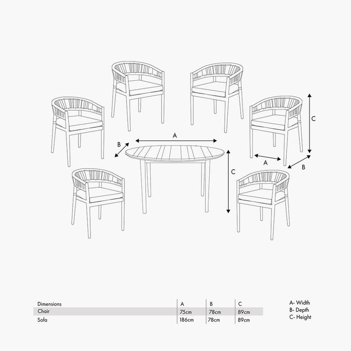 Denver Sage Green Outdoor 6 Seater Dining Set - Duck Barn Interiors