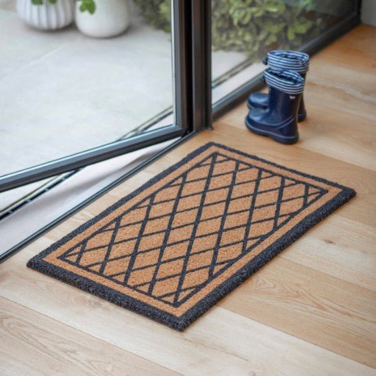 Diamond Pattern Doormat - Natural (2 sizes)1 - Duck Barn Interiors