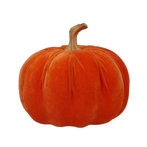 Gisela Graham Orange Flock Plush Pumpkin - Large