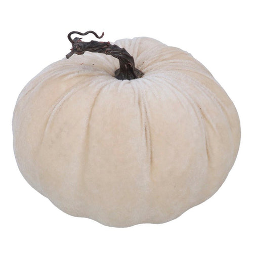 Gisela Graham White Velvet Pumpkin - Large