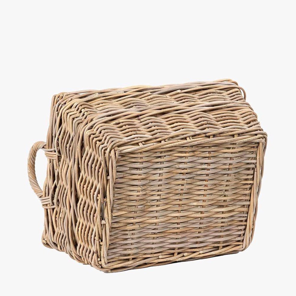 Grey Kubu Rectangular Handled Laundry Basket - Duck Barn Interiors