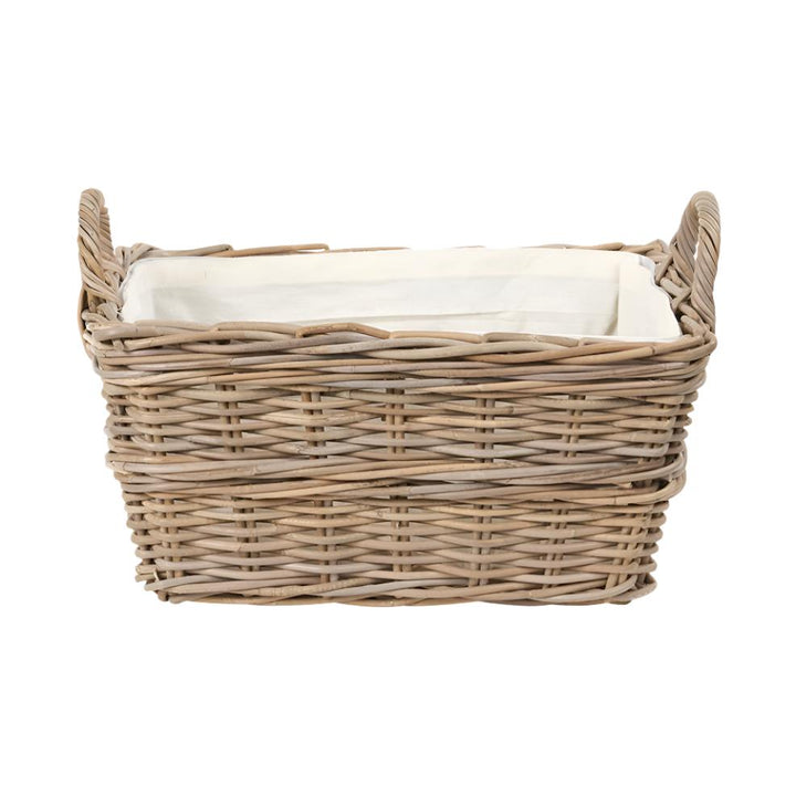 Grey Kubu Rectangular Handled Laundry Basket - Duck Barn Interiors