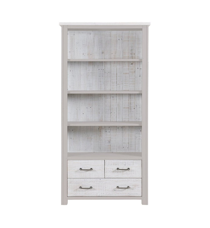 Greystone Large Open Bookcase with Drawers2 - Duck Barn Interiors