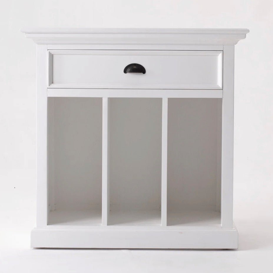 Halifax Grand White Painted Bedside Table with Dividers6 - Duck Barn Interiors