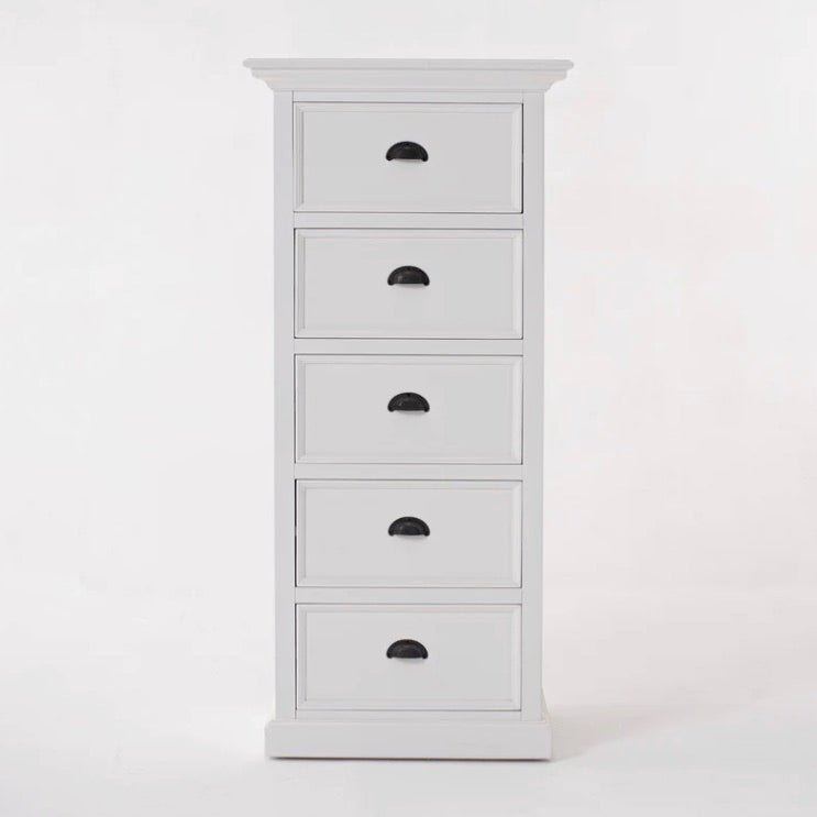 Halifax Grand White Painted Tallboy with 5 Drawers3 - Duck Barn Interiors