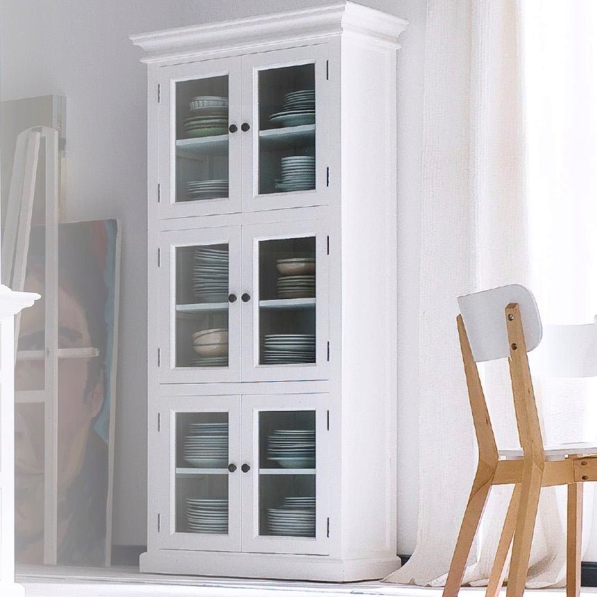 Halifax White Painted 3 Level Pantry Display Cabinet5 - Duck Barn Interiors