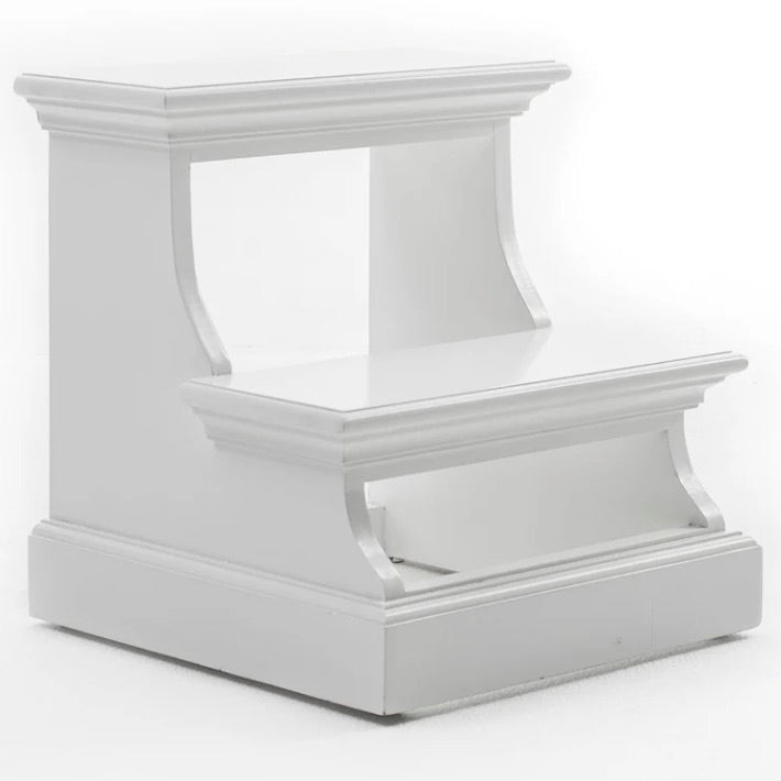 Halifax White Painted Bed Step Stool - Duck Barn Interiors