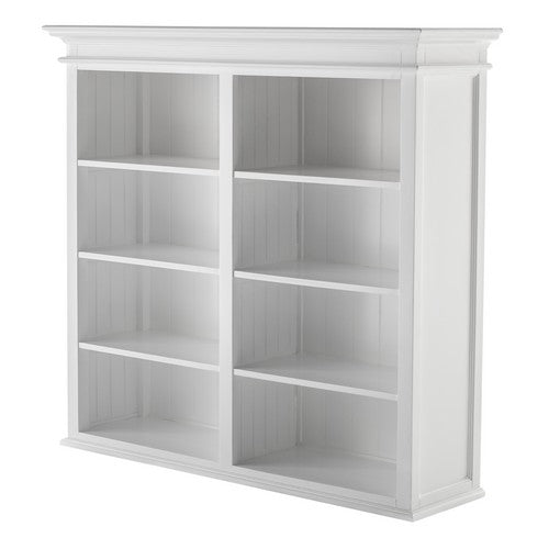 Halifax White Painted Bookcase & Glass Door Cupboards10 - Duck Barn Interiors