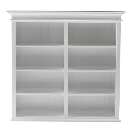 Halifax White Painted Bookcase & Glass Door Cupboards5 - Duck Barn Interiors