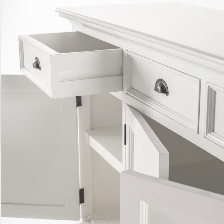 Halifax White Painted Buffet Sideboard - 4 Doors 4 Drawers6 - Duck Barn Interiors