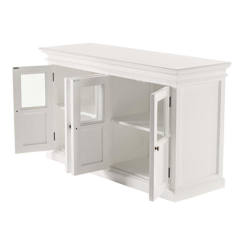 Halifax White Painted Buffet Sideboard - 4 Glass Doors2 - Duck Barn Interiors