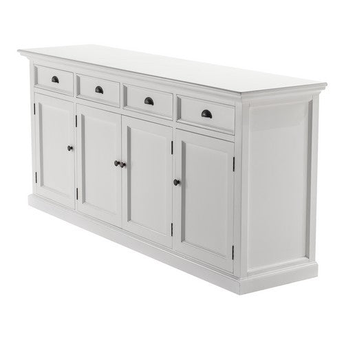 Halifax White Painted Hutch Display Unit with Glass Doors4 - Duck Barn Interiors