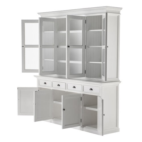 Halifax White Painted Hutch Display Unit with Glass Doors3 - Duck Barn Interiors