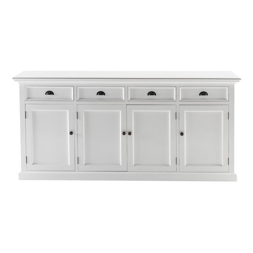 Halifax White Painted Hutch Display Unit with Glass Doors6 - Duck Barn Interiors