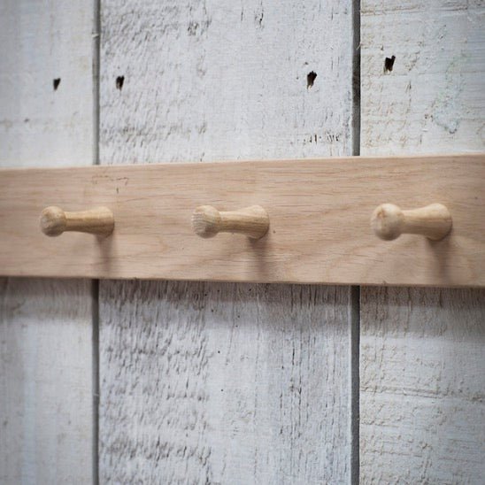 Hambledon Oak Peg Rail (2 Sizes)2 - Duck Barn Interiors