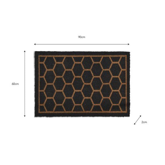 Hexagon Pattern Doormat - Charcoal (2 sizes)4 - Duck Barn Interiors