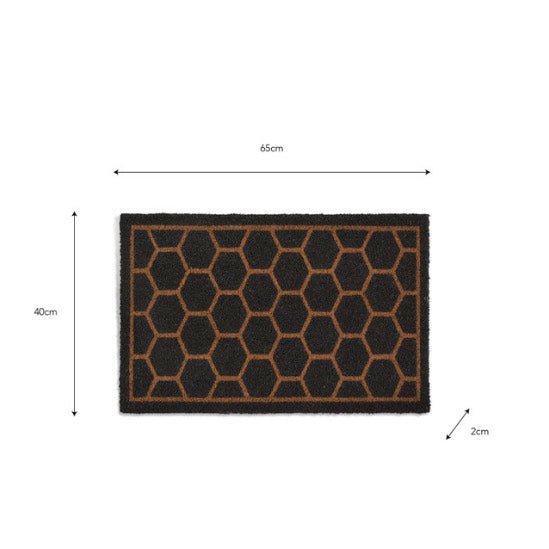 Hexagon Pattern Doormat - Charcoal (2 sizes)3 - Duck Barn Interiors