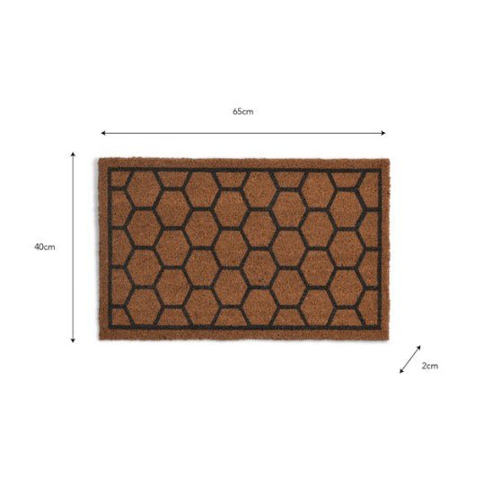 Hexagon Pattern Doormat - Natural (2 sizes)4 - Duck Barn Interiors