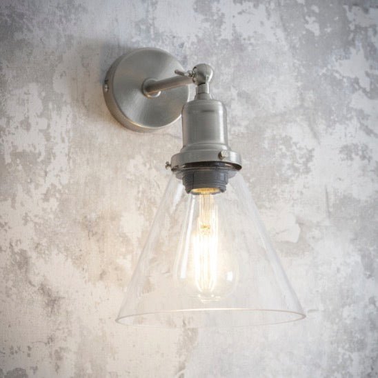 Hoxton Cone Wall Light - Satin Nickel - Duck Barn Interiors