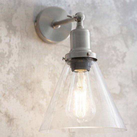 Hoxton Cone Wall Light - Satin Nickel - Duck Barn Interiors