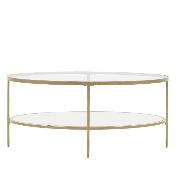 Hudson Glass Oval Coffee Table - Champagne6 - Duck Barn Interiors