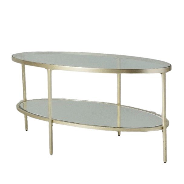 Hudson Glass Oval Coffee Table - Champagne5 - Duck Barn Interiors