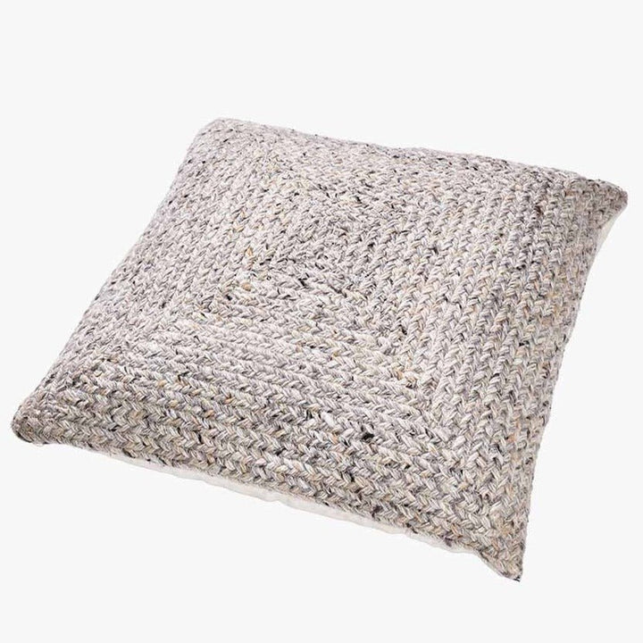 Indoor Outdoor Warm Grey Tweed Design Scatter Cushion - Duck Barn Interiors