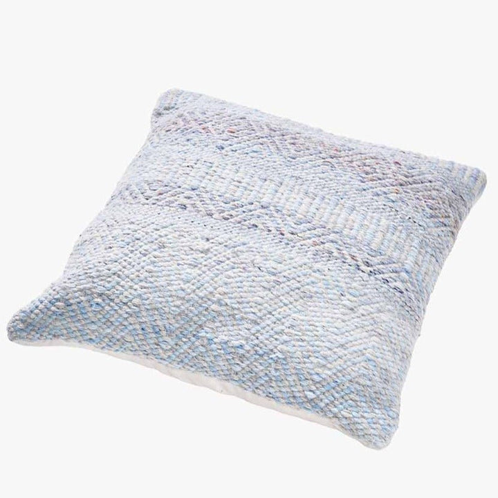 Indoor/Outdoor Aqua Blue and White Inca Design Cushion - Duck Barn Interiors