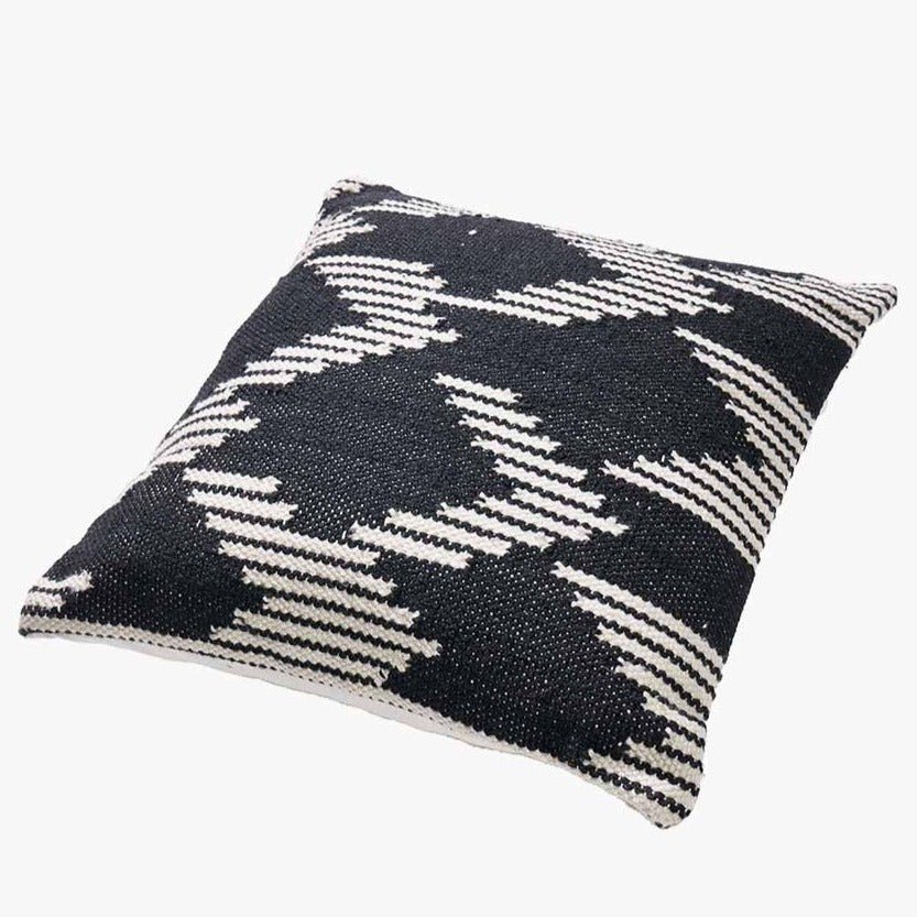 Indoor/Outdoor Black and White Chevron Design Cushion - Duck Barn Interiors