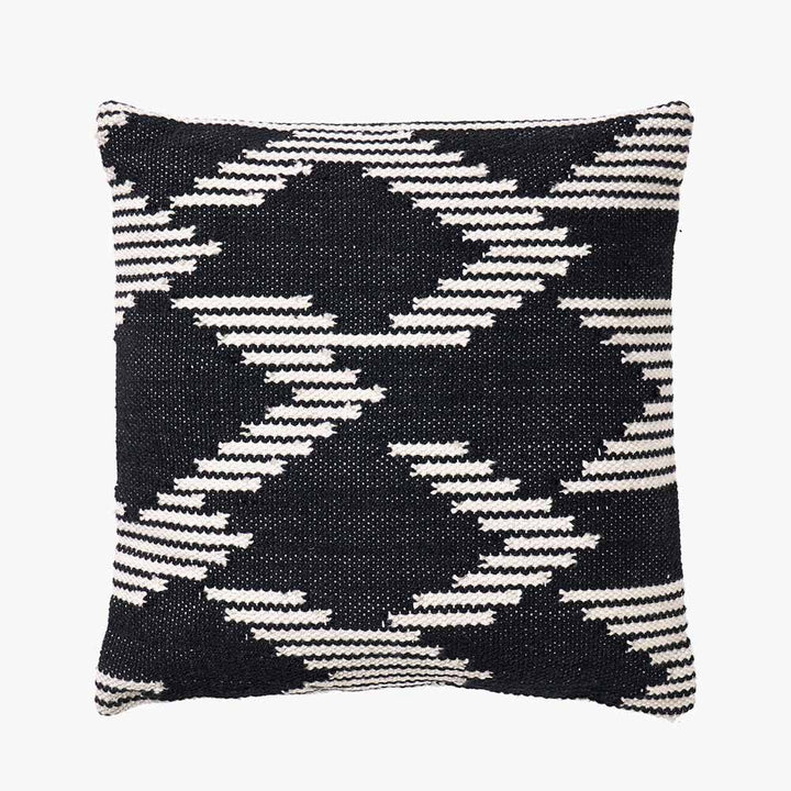 Indoor/Outdoor Black and White Chevron Design Cushion - Duck Barn Interiors