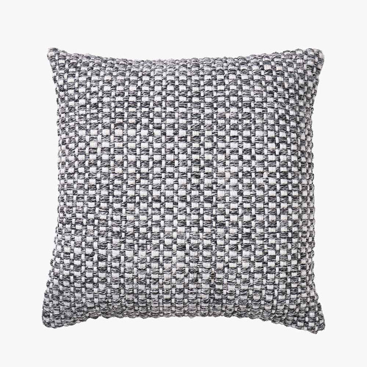 Indoor/Outdoor Graphite and White Basket Weave Design Cushion - Duck Barn Interiors