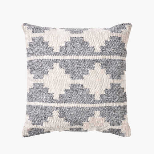 Indoor/Outdoor Grey and White Moroccan Design Cushion