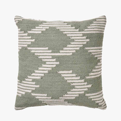 Indoor/Outdoor Sage and White Chevron Design Scatter Cushion