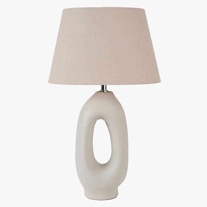 Laila Natural Organic Tall Table Lamp with Shade2 - Duck Barn Interiors