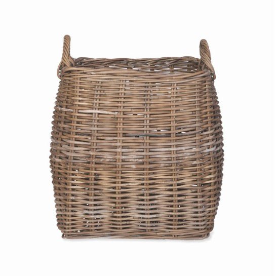 Large Square Tapered Rattan Log Basket - Duck Barn Interiors