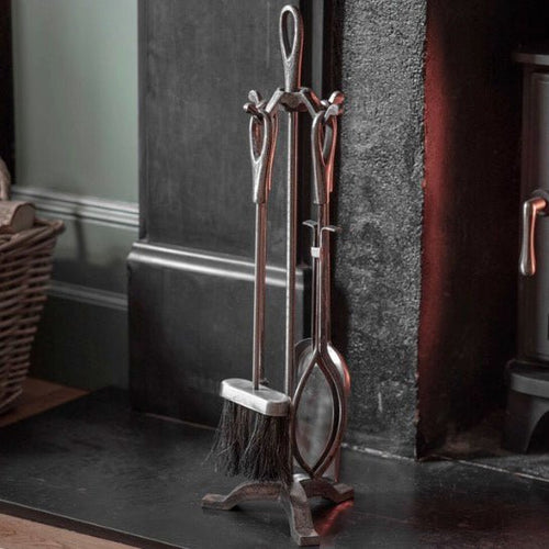 Latton Fireside Tool Set - Antique Pewter