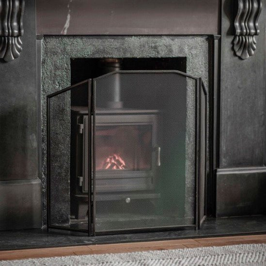 Latton Folding Firescreen - Black1 - Duck Barn Interiors