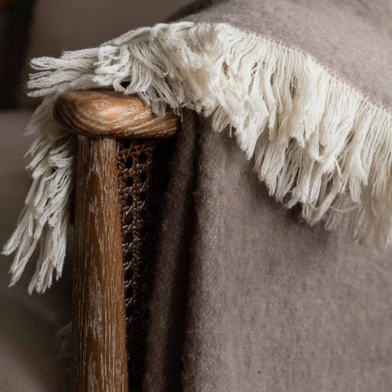 Leigh Brown Reversible Natural Wool Throw2 - Duck Barn Interiors