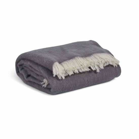 Leigh Grey Reversible Natural Wool Throw5 - Duck Barn Interiors