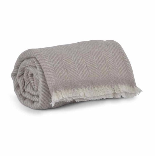 Leigh Herringbone Natural Wool Throw5 - Duck Barn Interiors