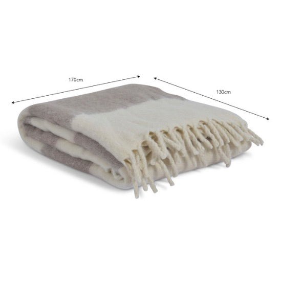 Leigh Wide Stripe Natural Wool Throw5 - Duck Barn Interiors