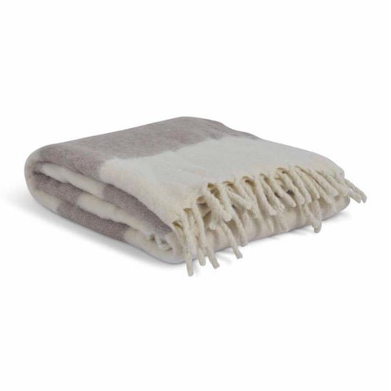 Leigh Wide Stripe Natural Wool Throw3 - Duck Barn Interiors