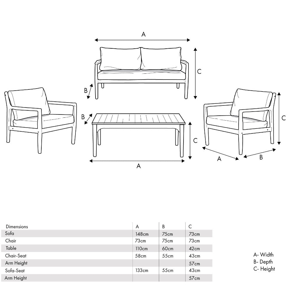 Malta Outdoor Seating Set - Duck Barn Interiors