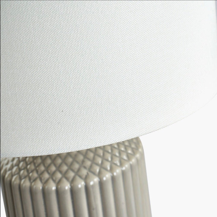 Meribel Grey Geo Tall Textured Table Lamp with Shade7 - Duck Barn Interiors